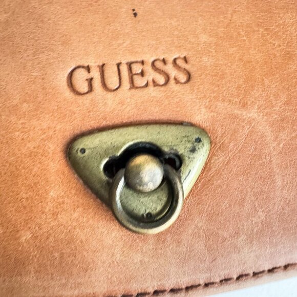 Vintage y2k Guess Brown Leather Saddle Bag - Picture 6 of 9
